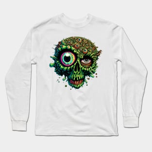 Zombie Gore Brain Skull 2 Long Sleeve T-Shirt